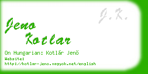 jeno kotlar business card